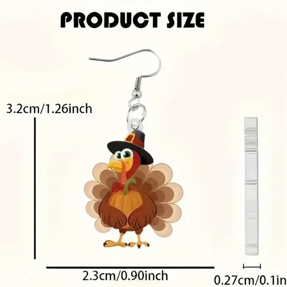 Turkey Dangle Earrings - Picture 3 of 3